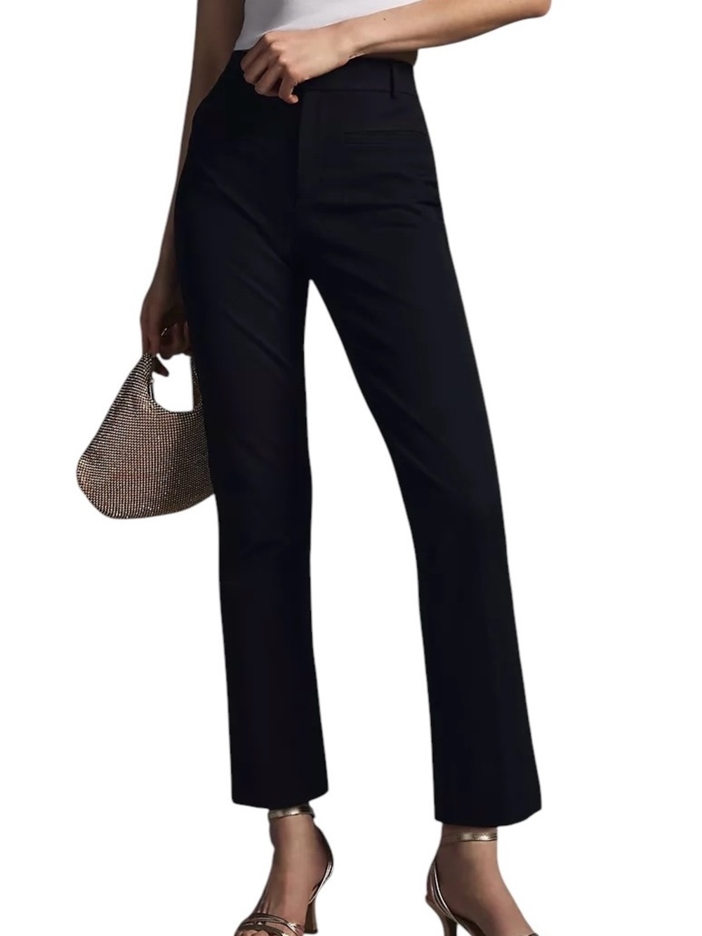 MAEVE Anthropologie The Essential Slim Kick Flare Pant Black 8P